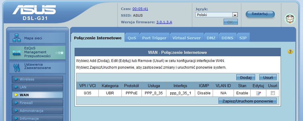 Настройка asus dsl g31