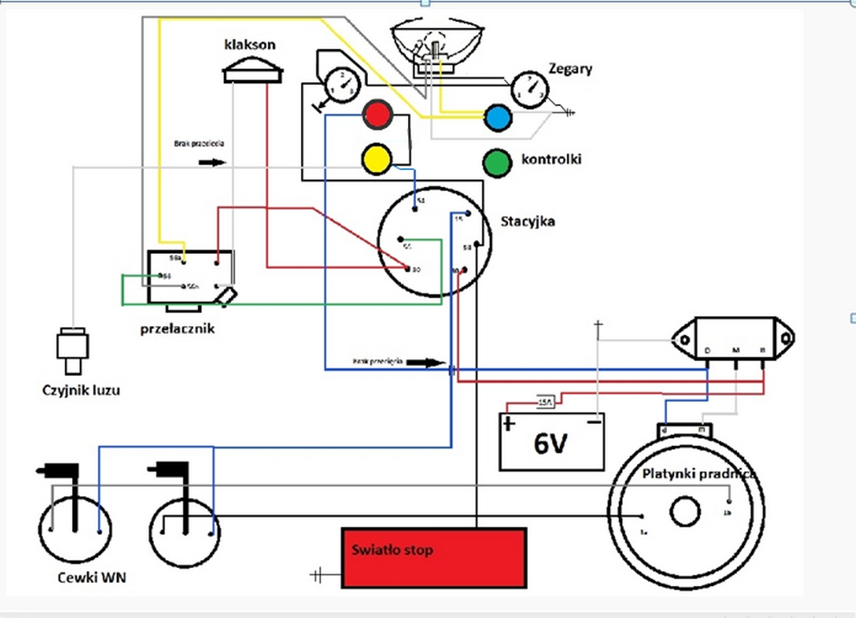 Jawa 350 Typ 634 Instalacja Elektryczna Elektrodapl