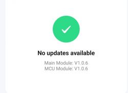 Message indicating no updates available for the device.