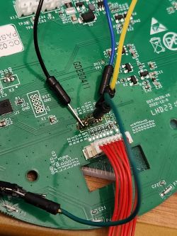 PCB with Diagnostic Wires Printed circuit board with connected wires