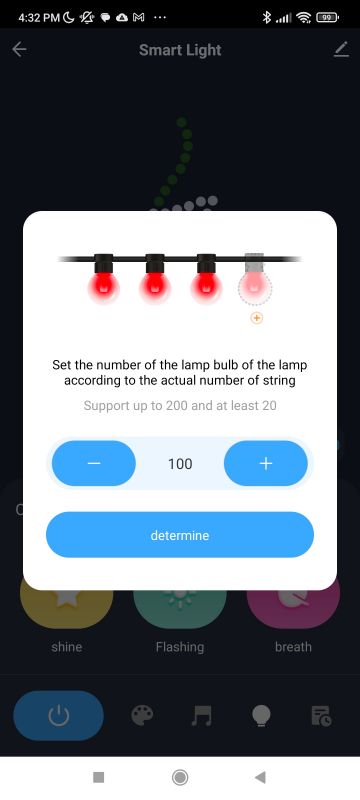 LED Lights WS2812 Control App App interface controlling LED lights.