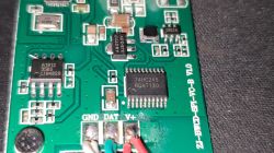 Circuit Board with 74HC245 and A1612 Chips Close-up of a circuit board with 74HC245 and A1612 chips.
