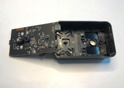 PCB with camera and electronics inside doorbell housing