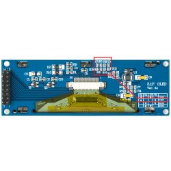 3.12 OLED display with a marked jumper location.
