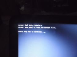 HP 250-G4 - błąd 0x1A przy bootowaniu Linux Mint z USB, brak Secure Boot w BIOS.