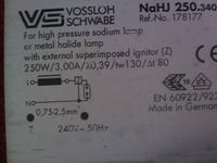 Statecznik do lampy HPS 400W. Statecznik do lampy HPS 400W.