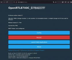 Web interface of OpenRTL87X0C software on a computer screen.