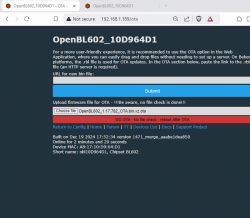 OpenBL602 website for OTA firmware update.