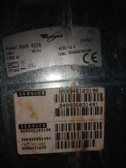 Whirlpool AWE 4526 - po kilkunastu obrotach błąd, pralka nie pobiera wody
