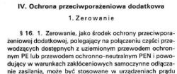 Fragment dokumentu dotyczącego ochrony przeciwporażeniowej z definicją zerowania.
