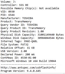 Pendrive Toshiba 32GB - nieudana próba formatowania, niemożność usunięcia plików, ChipGenius