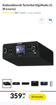 Black TechniSat DigitRadio 21 IR receiver with a display and knobs.