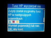 HP Photosmart C5180 - Irytujące komunikaty na początku uruchomienia