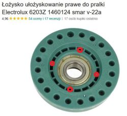 Łożysko pralki Electrolux z zaznaczonymi miejscami nawierceń w obudowie