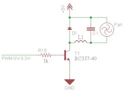 Raspberry Pi 4: Sterowanie wentylatorem SUNON 5V 0.82W 164mA przez PWM - kondensator i tranzystor