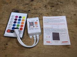 LED Controller with WiFi and Music Control LED strip controller with remote and instruction manual