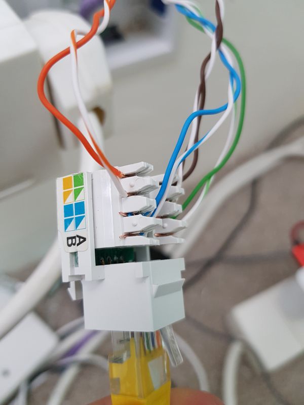 Jak podłączyć kabel Ethernet Cat 5 w standardzie B do 3 gniazdek?