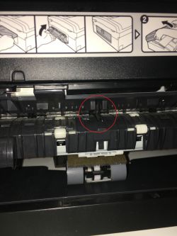 Brother DCP J315W - Błąd "zator papieru". Rolki nie kręcą się