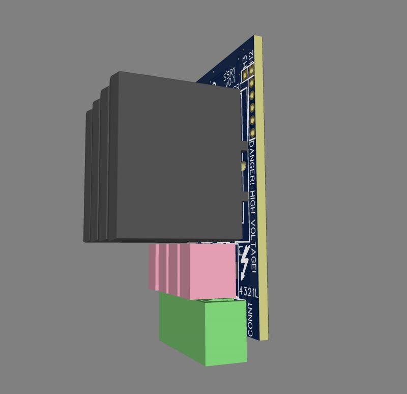 SSR1 board with solid state relays and plug-in connectors.