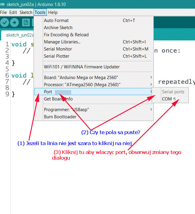 [Rozwiązano] Arduino Mega 2560 nie wykrywane przez PC - świeci się LED ...