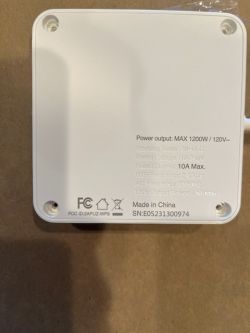 GHome WP9 Power Strip - Specifications Bottom part of the GHome WP9 power strip with technical specifications.