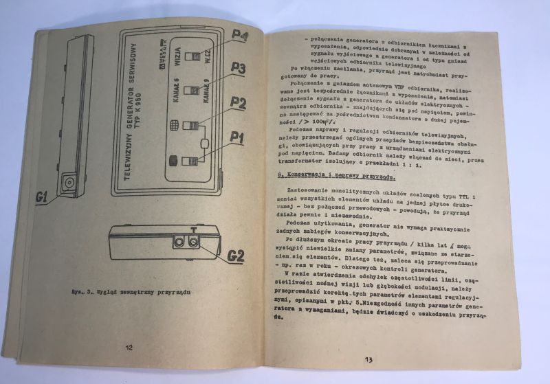 Retro unboxing – K950-type television test signal generator – 1985, interior, schematic diagram