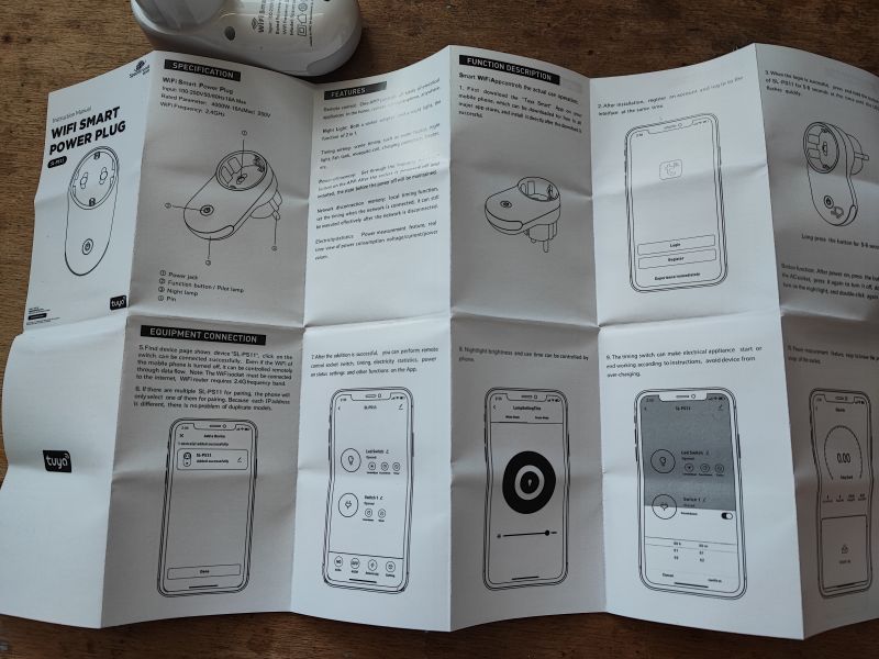 Instrukcja obsługi dla inteligentnej wtyczki WiFi z pomiarem mocy.