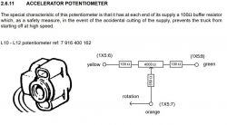 Schemat potencjometru przyspieszenia z rezystorem buforowym