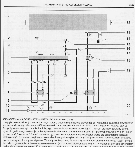 Schemat okablowania instalacji elektrycznej seat 3 2003
