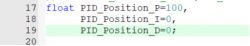 PID Configuration Code Screenshot showing a snippet of PID configuration code.