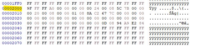 Screenshot of a hex editor displaying hexadecimal and ASCII data.
