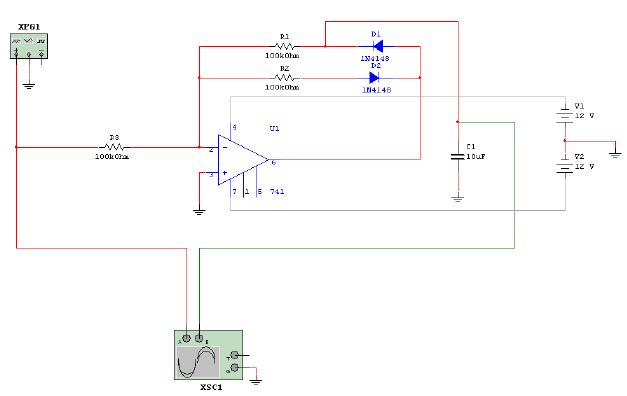 AVR EVB.4.3 ATmega32, pomiar napięcia prostokątnego 10kHz, 0-12VAC
