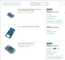MCP9808 moduł czujnika I2C temperatury z alarmem - uruchomienie, protokół komunikacji