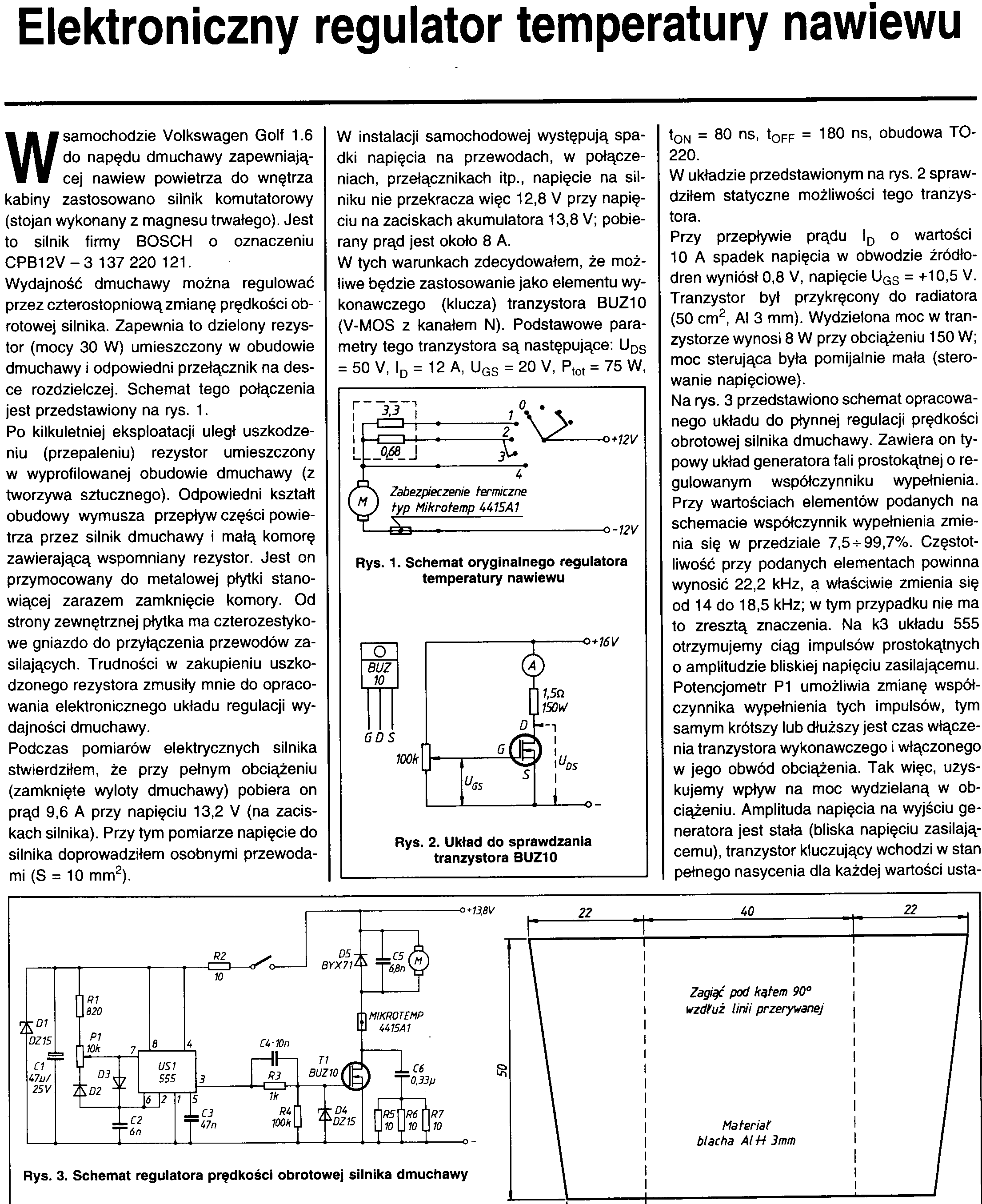 Jaki opornik do wiatraczka od nawiewu?