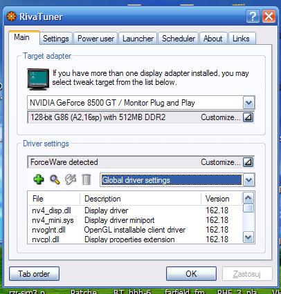 Jak podkręcić GF 8600 GT 512 DDR2