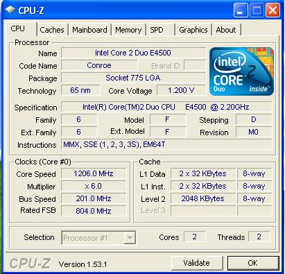 oc C2D e4500 gigabite p965