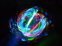 Świecąca kula dyskotekowa z trzech diod LED