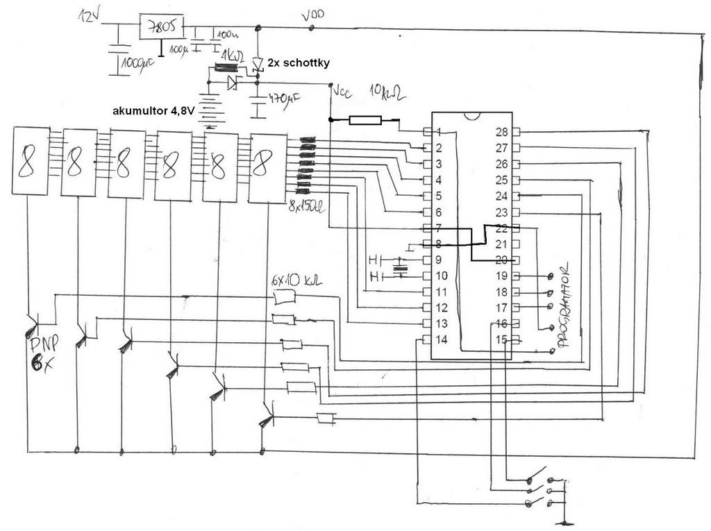 Zegarek - przeróbka wspólna anoda na wspólna katoda