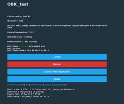 OpenBeken Test Panel Screenshot Screenshot of the OpenBeken application showing the status of the BK7231N controller with various configuration options.