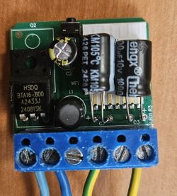 Tuya WiFi Switch Module with Electronic Components Tuya WiFi switch module with visible electronic components.
