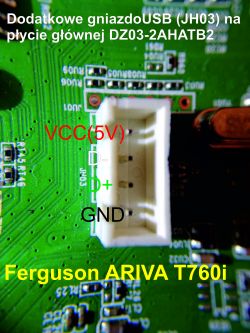 Ferguson Ariva T760i H265(HEVC) dodatkowe gniazdo USB