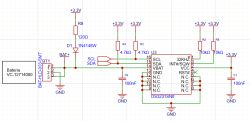Schemat połączeń RTC DS3231SN z baterią VC-12714080 i zasilaniem 3.3V