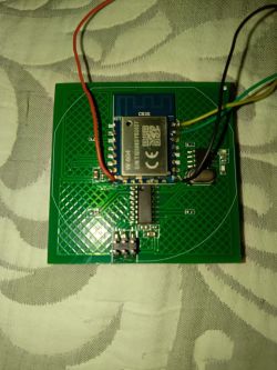 CB3S wireless module with wires on a green PCB placed on patterned fabric