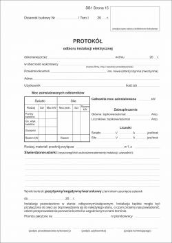 Electrical installation acceptance report - ambiguities when completing Electrical installation acceptance report - ambiguities when completing