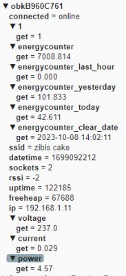 Data from BK7231N Socket in Home Assistant Screenshot showing data from the BK7231N socket in Home Assistant.