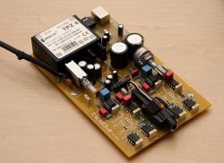 Headphone Amplifier Circuit Board Circuit board of a headphone amplifier with electronic components.