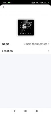 Tuya Smart thermostat app on smartphone.