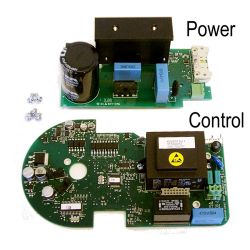 Two printed circuit boards labeled Power and Control.
