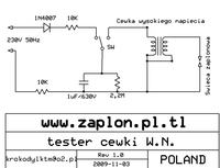 Schemat testera cewek WN do chińskich motorowerów i cewek 12V
