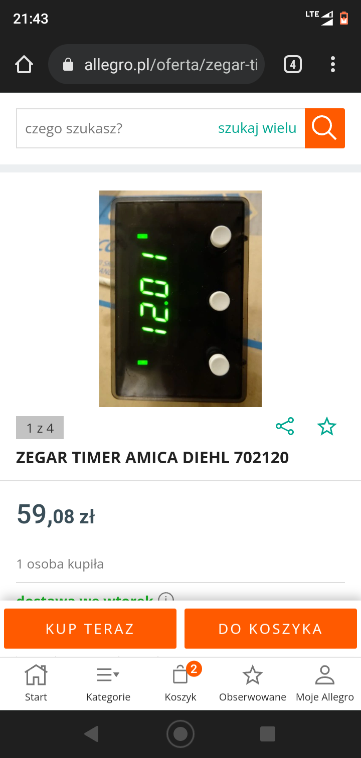Prosty zegar z timerem i z wyświetlaczem, do samodzielnego montażu